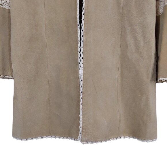 Vintage Wilson's Suede Crochet Boho Jacket & Mid-Rise Pants Matching Set - XL/10 - Picture 5 of 16